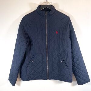 Polo Ralph Lauren quilted Jacket Big Boys XL 18-20 Quilted Full Zip Navy Youth